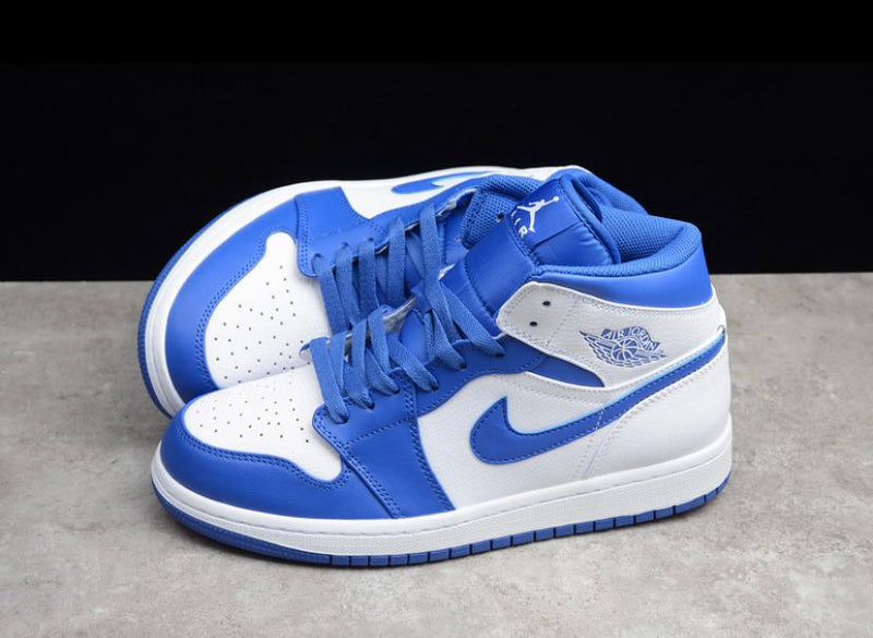 Air Jordan 1 MID WHITE/HYPER ROYAL - WHITE