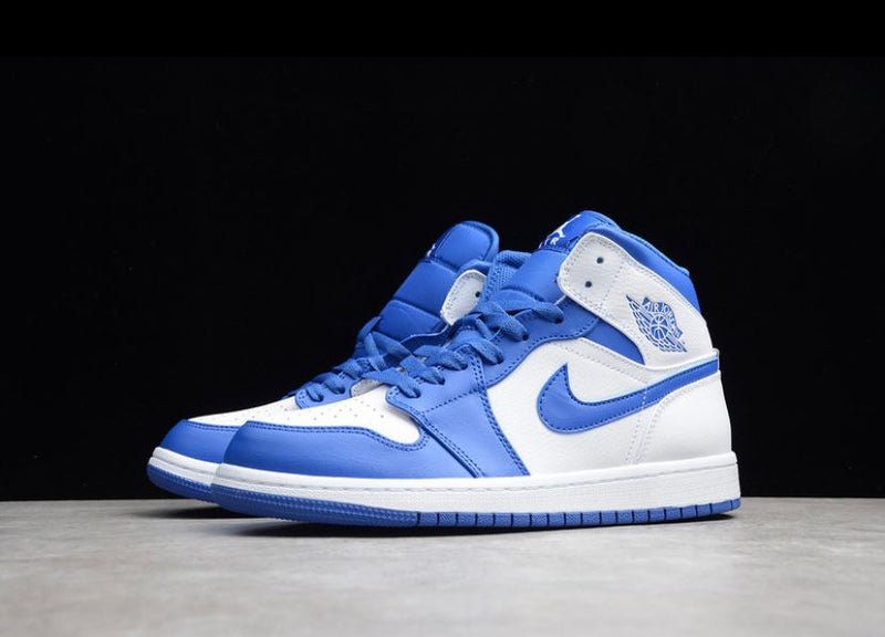 Air Jordan 1 MID WHITE/HYPER ROYAL - WHITE