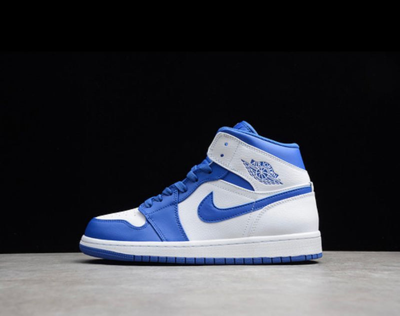 Air Jordan 1 MID WHITE/HYPER ROYAL - WHITE